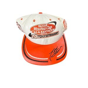 Vintage Tony Stewart Nascar Leather Hat Cap 2002 Winston Cup Champion